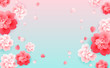 Abstract flower background vector - with a space for text - green, red, pink color