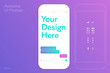 White mobile phone screen mockup template for UI kit interface design vector