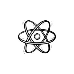 Sticker - Electronic atom hand drawn outline doodle icon