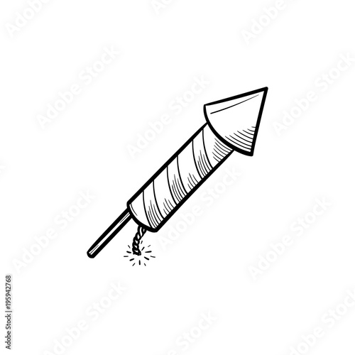 Fotografija Firework hand drawn outline doodle icon