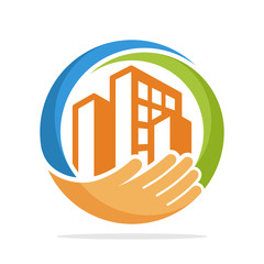 logo icon with the concept of spatial management of the city