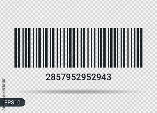 New Realistic Barcode Icon Isolated On Transparent Background