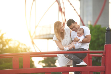 Wall Mural - Happy young family