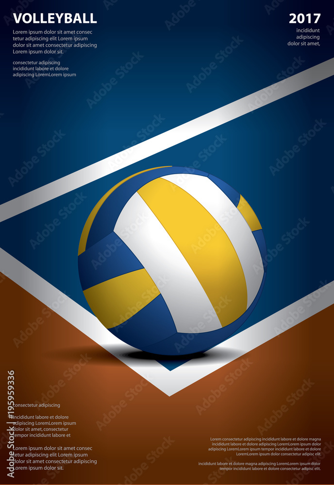 Volleyball Tournament Poster Template Design Vector Illustration Stock ...