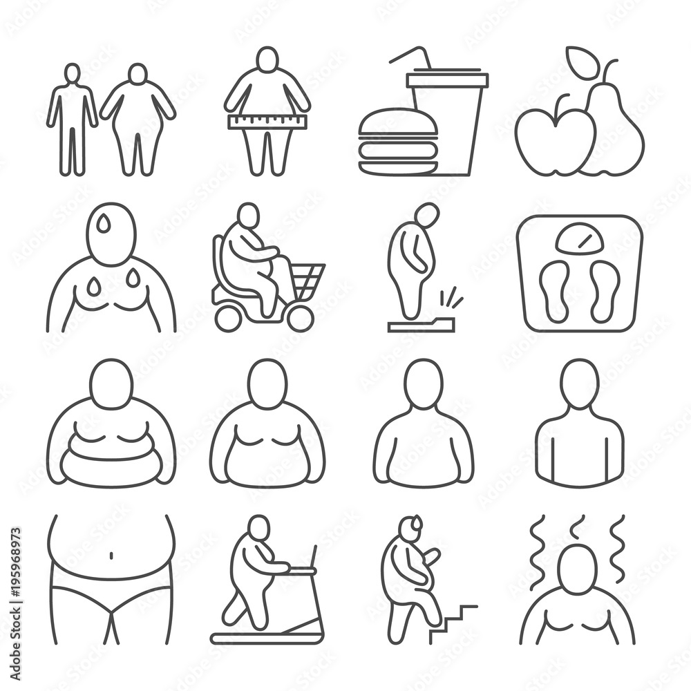 Obese classification, unhealthy overweight people and body appearance ...