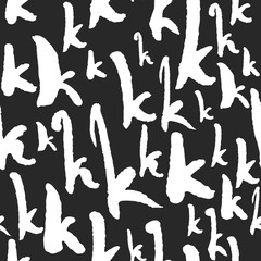 Poster - Vector Pattern with Calligraphy Letters K