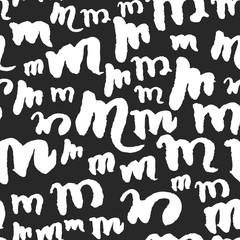 Poster - Vector Pattern with Calligraphy Letters M
