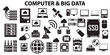 data, big, icons, technology, analytics, information, computer, business, analysis, database, network, cloud   illustration flat icons. mono vector symbol