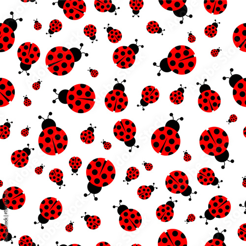 Fotografía Ladybug seamless pattern vector