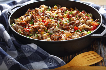 Sticker - one pot dish - Beef and rice