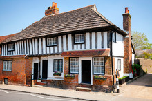 Old Tudor Style Timber-framed Slate Roof English House