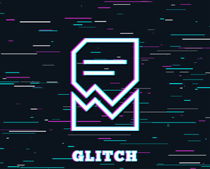 Aufkleber - glitch effect. corrupted document line icon. bad file sign. paper page concept symbol. background wi