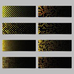 Poster - Abstract geometric rounded square pattern banner background set
