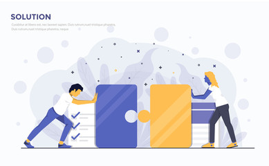 Poster - flat modern concept illustration - solution