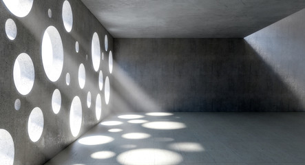 Wall Mural - circle holes windows