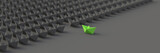 Leadership, success, and teamwork concept, green leader boat leading black boats. 3D Rendering.