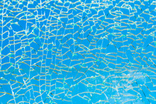 Blue Cracked Glass, Background, Texture