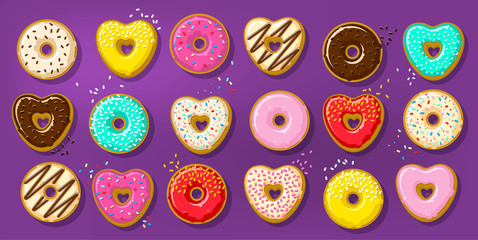 Different sweet donuts