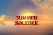 Summer solstice with dramatic sunset