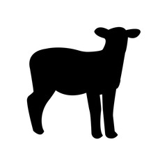 Poster - black sheep silhouette clip art on white background