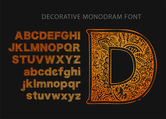 Wall Mural - ornate decorative vector font.
