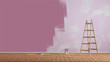 Wand streichen mit lila Wandfarbe