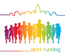 Poster - Running people