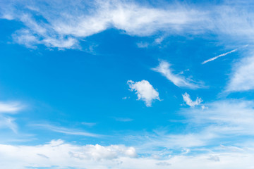 Wall Mural - Summer concept or Natural concept, Blue sky moving with white clouds.