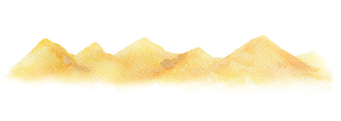 Wall Mural - Watercolor horizontal background of a landscape with a desert.