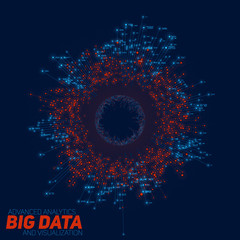 Poster - Big data circular visualization. Futuristic infographic. Information aesthetic design. Visual data complexity. Complex data threads graphic. Social network representation. Abstract graph
