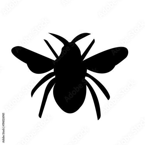 Download black bumble bee silhouette on white background - Buy this ...