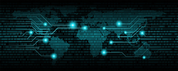 Aufkleber - binary code abstract background, digital communication code