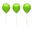 © maquettepr - Green balloons on the center isolated on white background. 3D illustration of celebration, party balloons