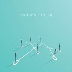 Group of business people networking, making contacts vector concept illustration. Symbol of communication, teamwork, collaboration.