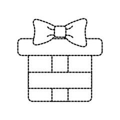 Poster - dotted shape present gift box with ribbon bow