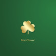 St Patricks Day gold Clover computer mobile logo sign icon green background