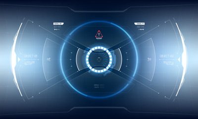 Wall Mural - Sci-Fi Virtual Reality Technology Hud Screen Design
