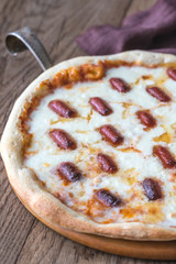 Poster - Pizza with mozzarella and salami