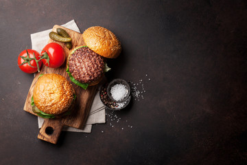 Wall Mural - Tasty grilled home made burgers