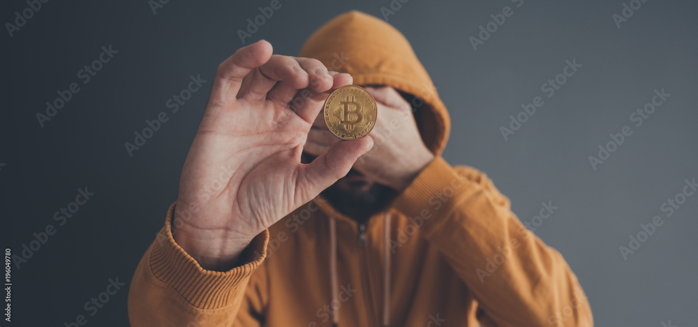 Man offering bitcoin