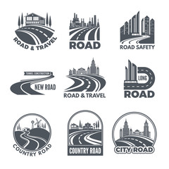 Wall Mural - logos with curved pathways and place for your text