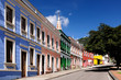 Color colonial building in the centre Bogota, Colombia, Latin America