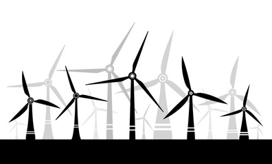 Wind turbine silhouette