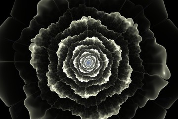 Aufkleber - abstract black and white fractal flower computer generated image