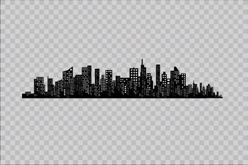 The silhouette of the city in a flat style. Modern urban landscape.vector illustration.