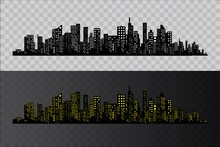 The Silhouette Of The City In A Flat Style. Modern Urban Landscape.vector Illustration.