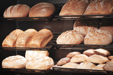 Poster - breads on the shelf in the bakery