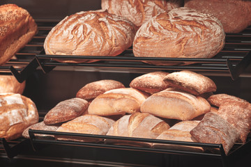 Poster - breads on the shelf in the bakery