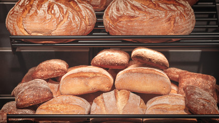 Poster - breads on the shelf in the bakery