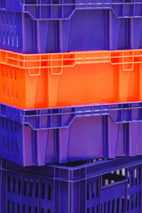 Aufkleber - Color plastic boxes blue orange or red on each other